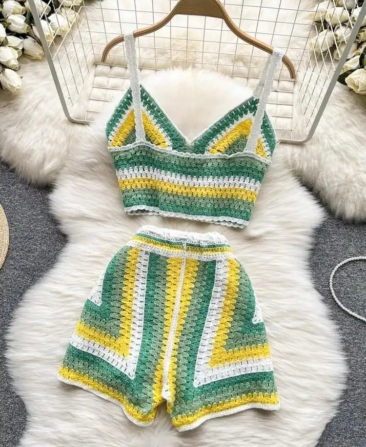2 Piece knitted Short Set