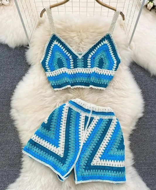2 Piece knitted Short Set