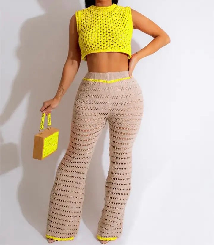 2 Piece Knitted Pants Set