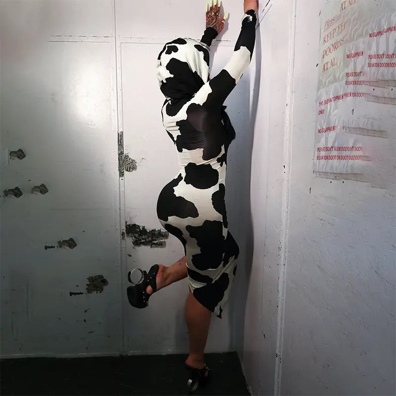 Retro Hoodie Fitted Dress