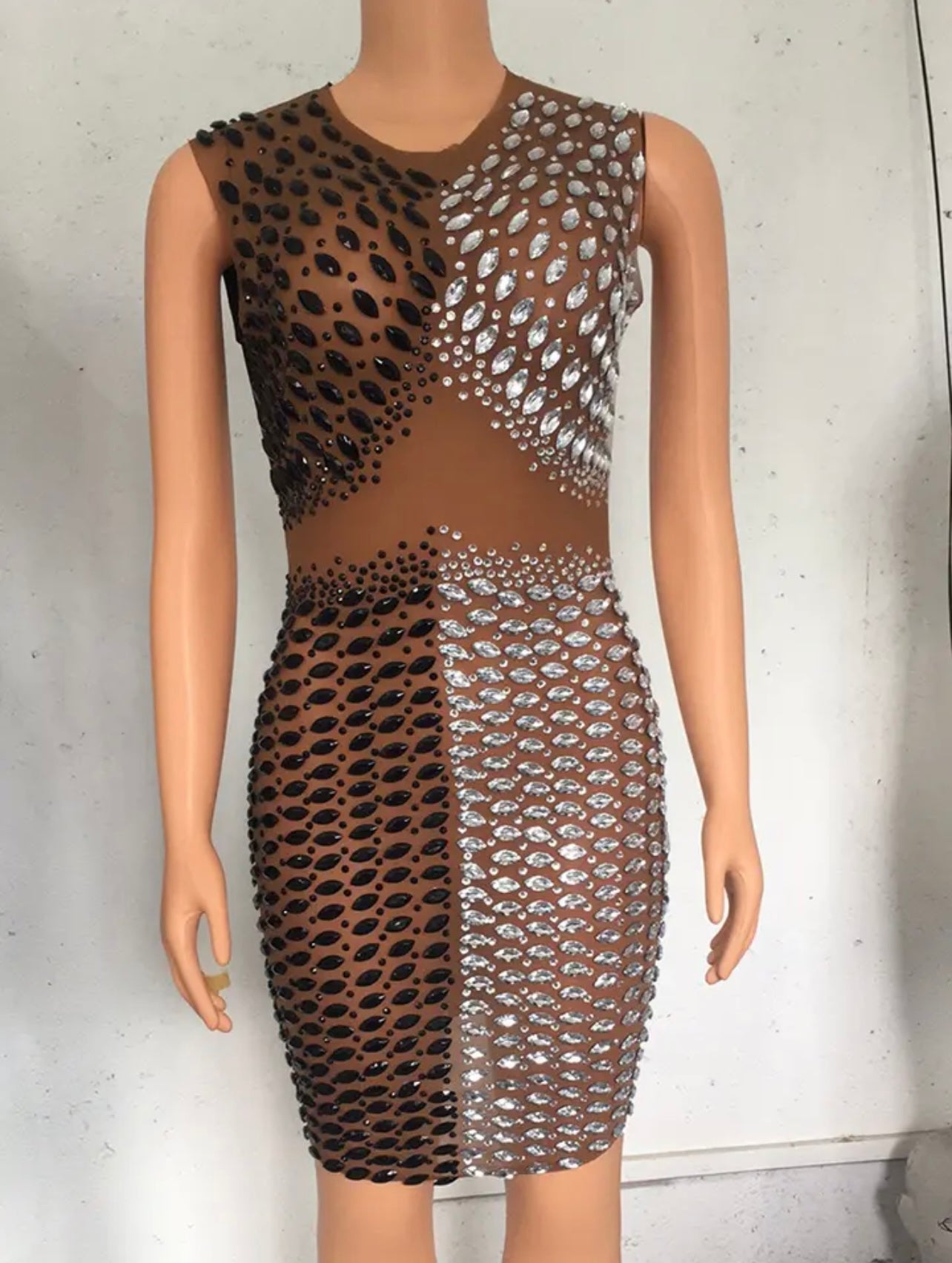 Studded Mesh Dress