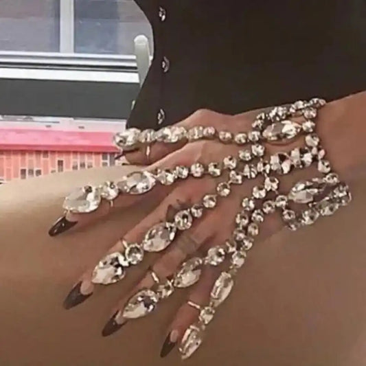 Rhinestone Finger Ring