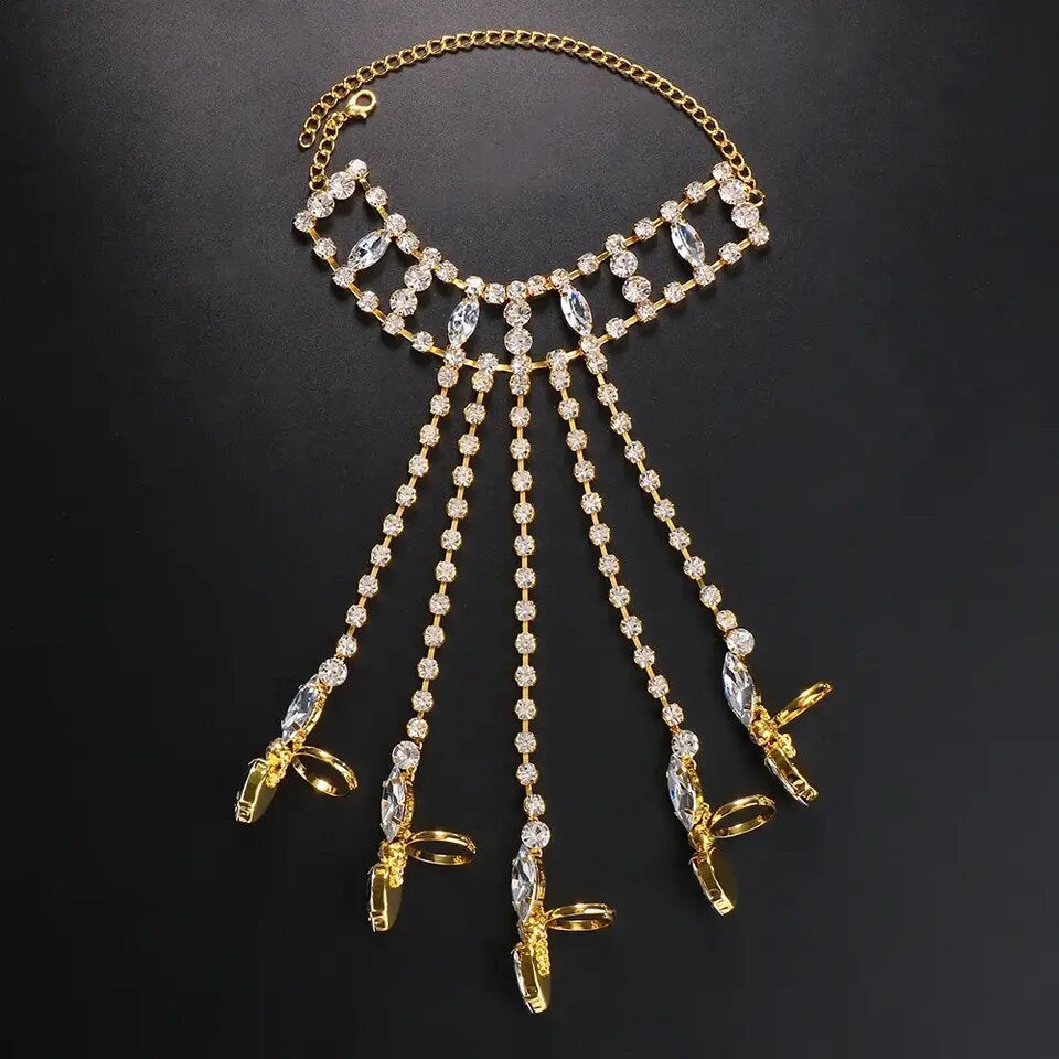 Rhinestone Finger Ring