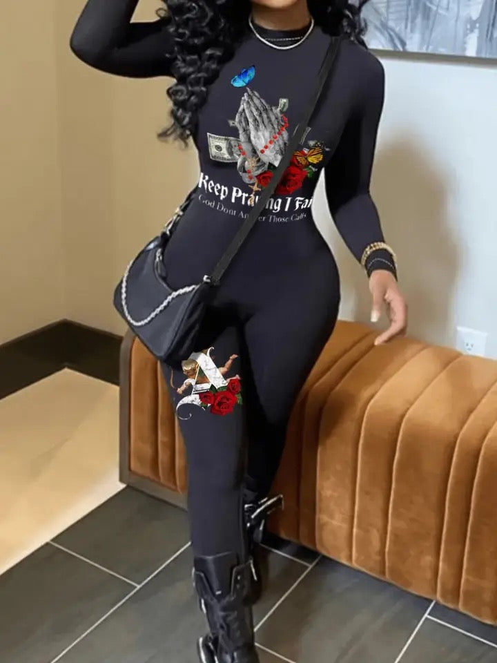 Printed Out Jumpsuits