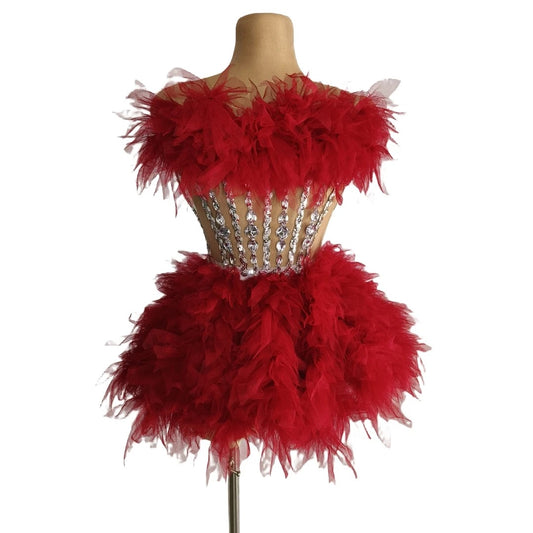 Feathered Out Party Dress
