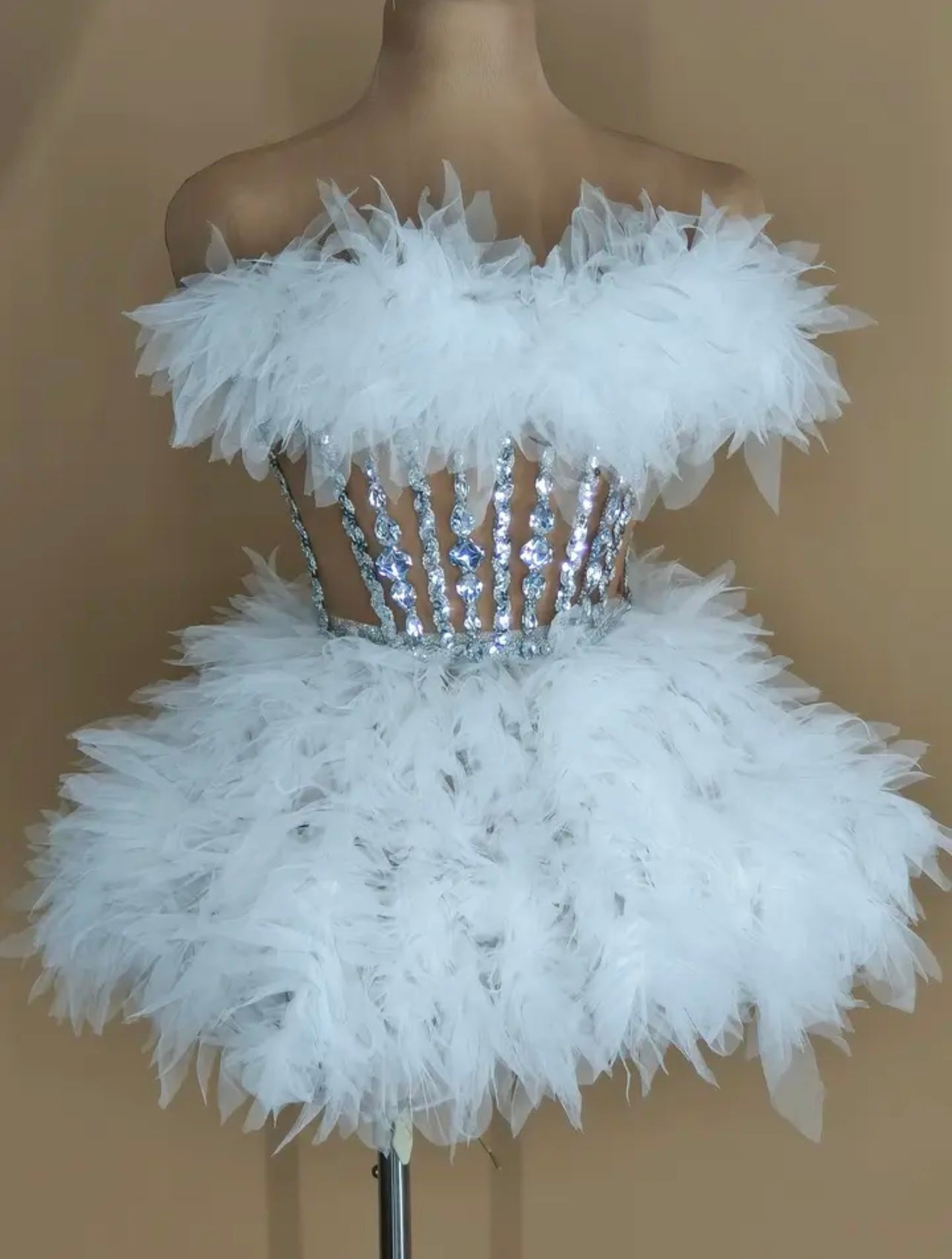 Feathered Out Party Dress