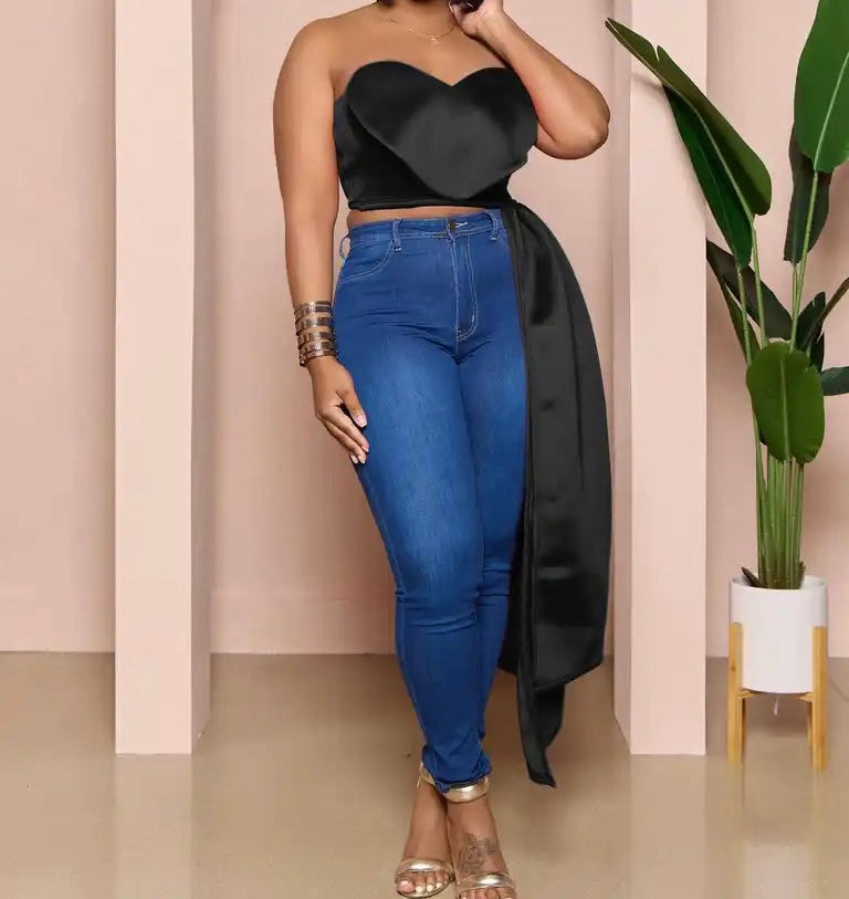 Heart long Crop Top