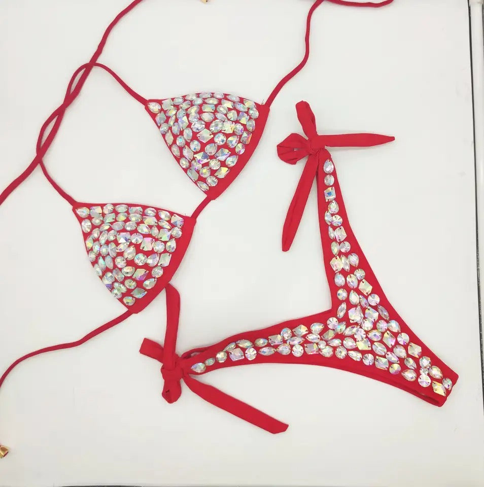 Rhinestone Studded Bikini
