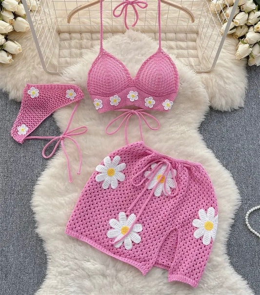 3 Piece Knitted Swimsuit