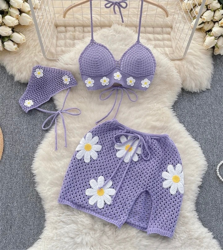 3 Piece Knitted Swimsuit