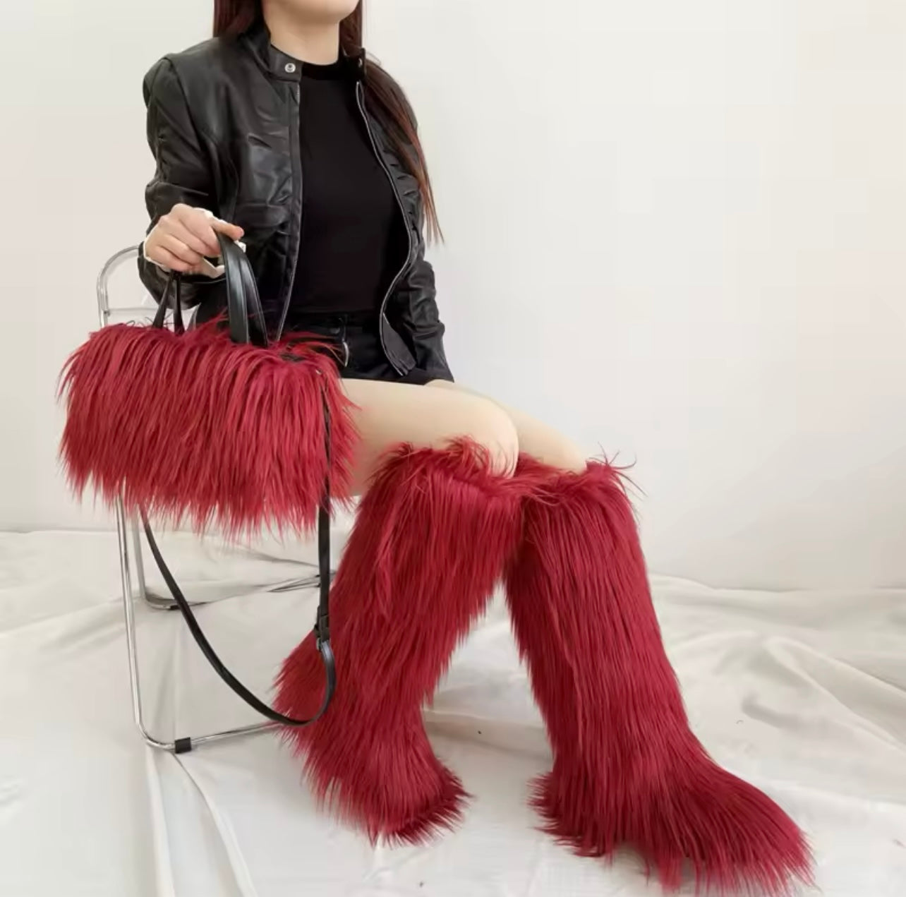 Furry Boots /Bag