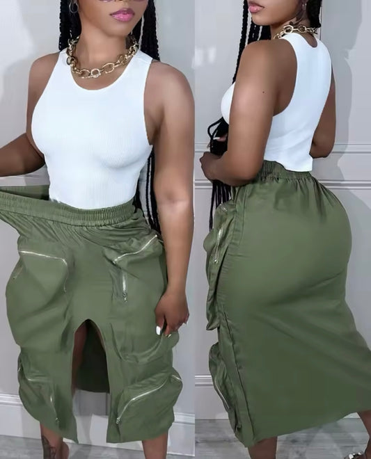 Zippered Pocket Skirt