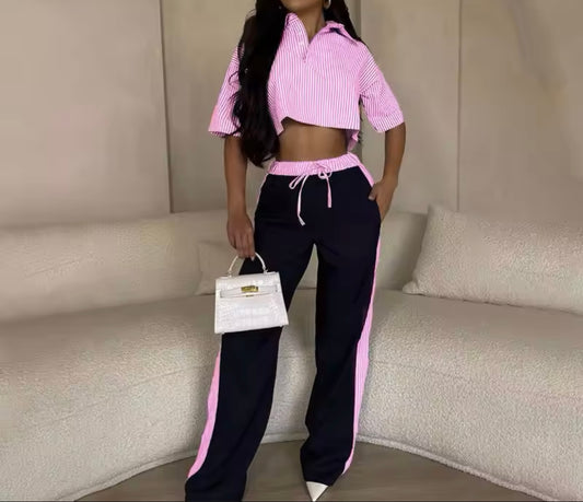 Striped Pants Set