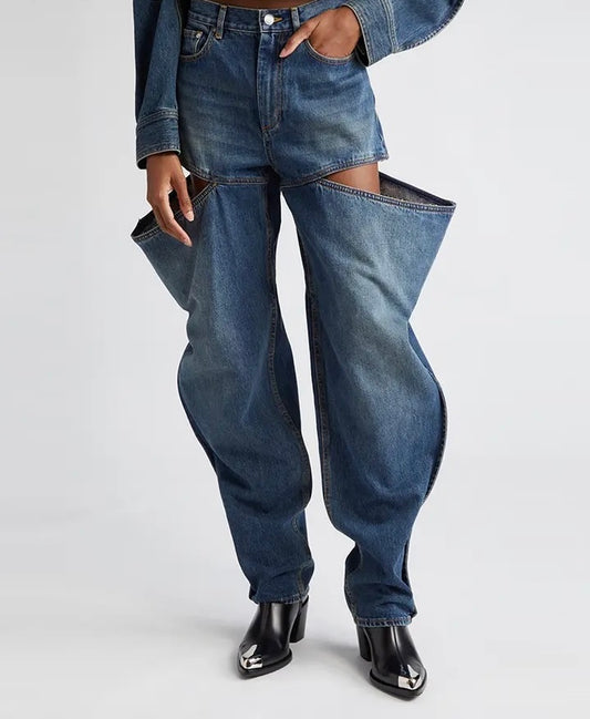 Split open Denim Pants