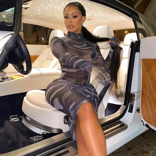 Sexy Printed long dress