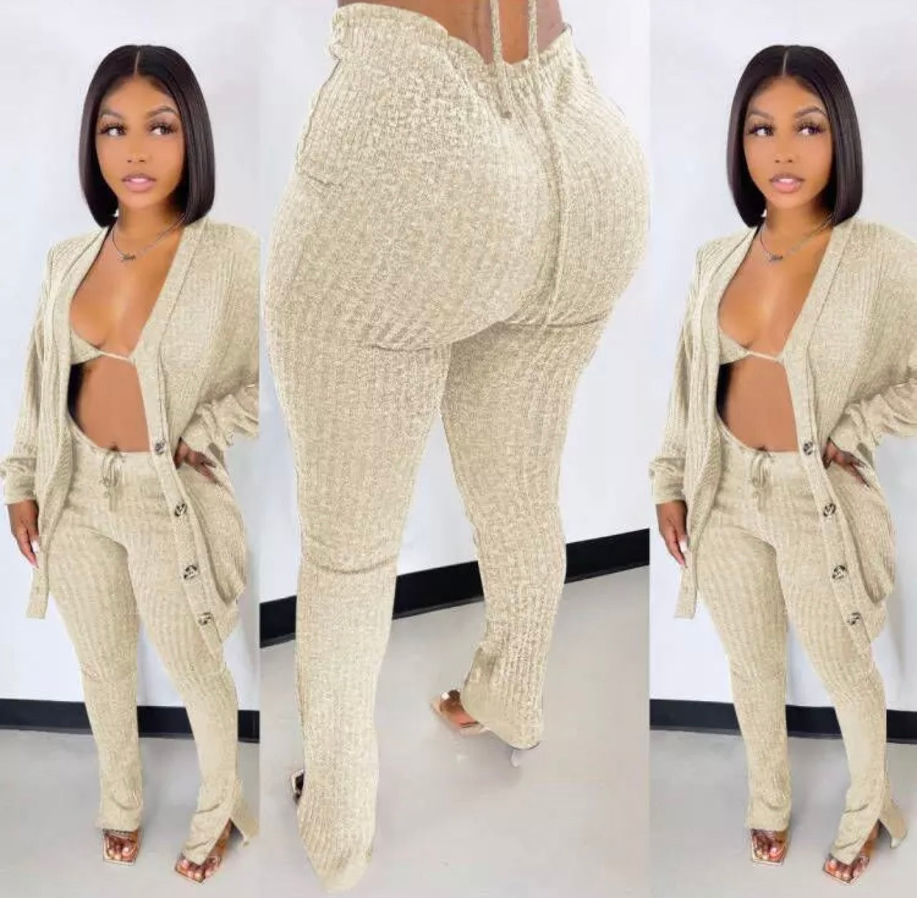 3 Piece Bra Pants Set
