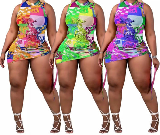 Sleeveless Lace Up Dress