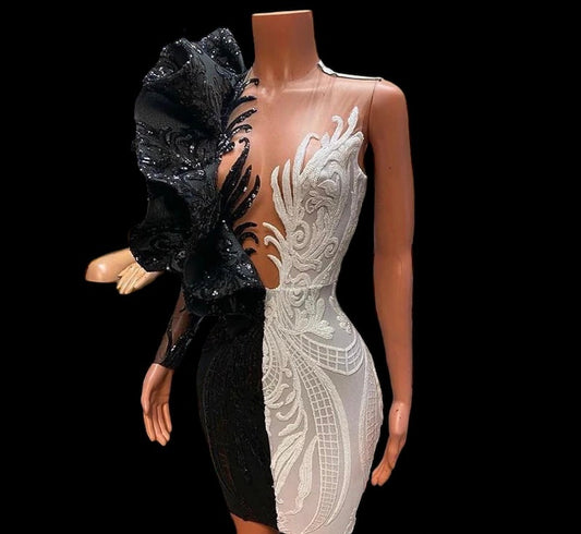 Half / Half Prom Wedding Dress Short