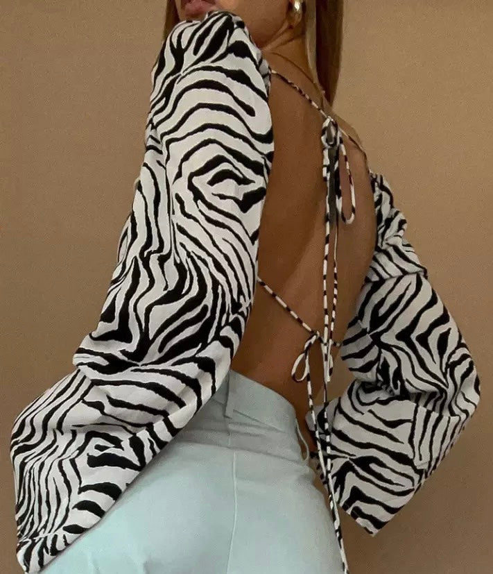 Back Out Zebra Top
