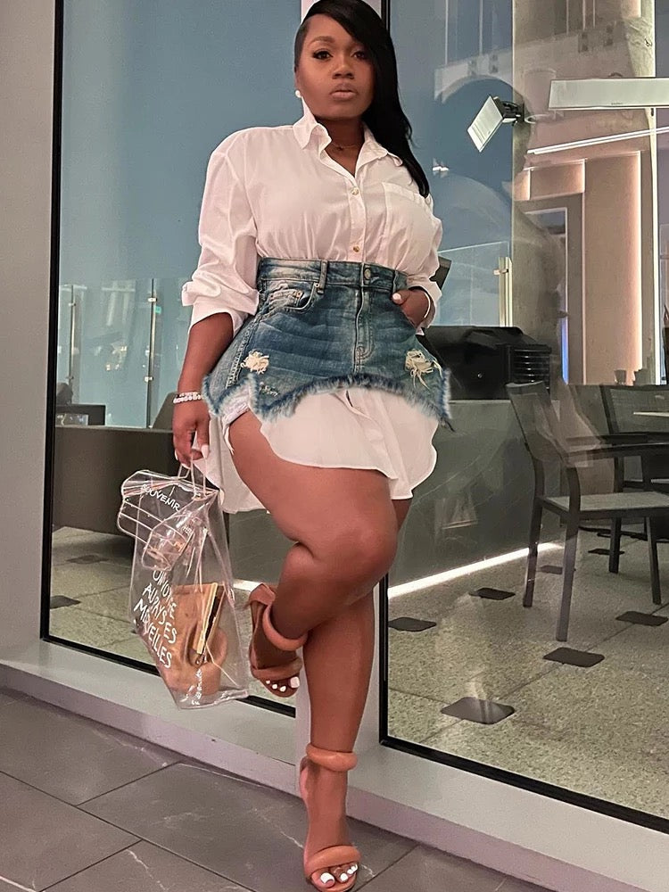 Sexy Long Sleeve Denim Dress
