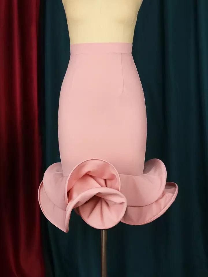 Plus Size Flare Fitted Skirt