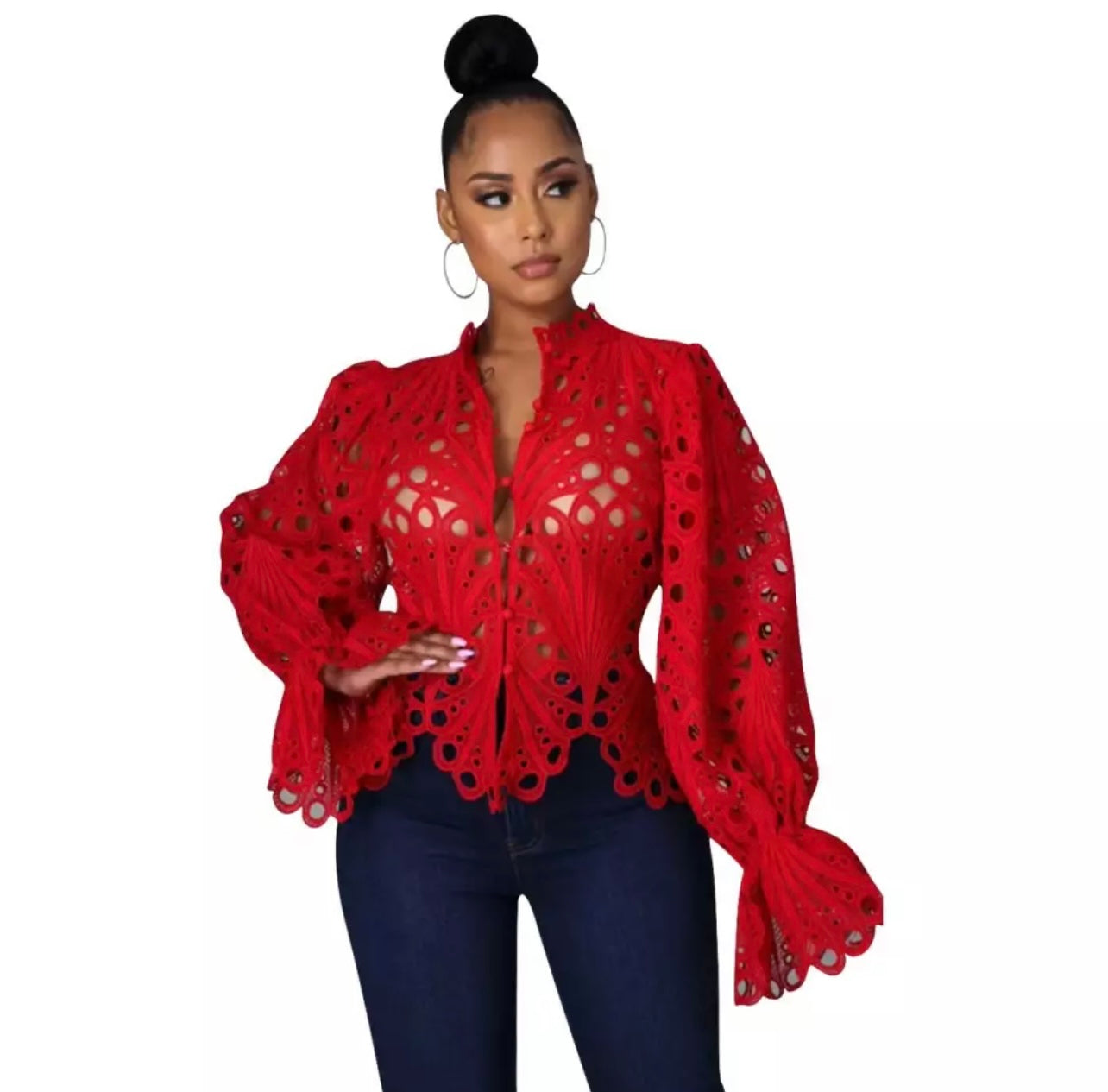 Hollow Out Elegant Blouse