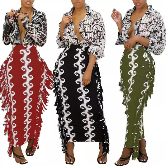 Vintage Long Tassel Skirt