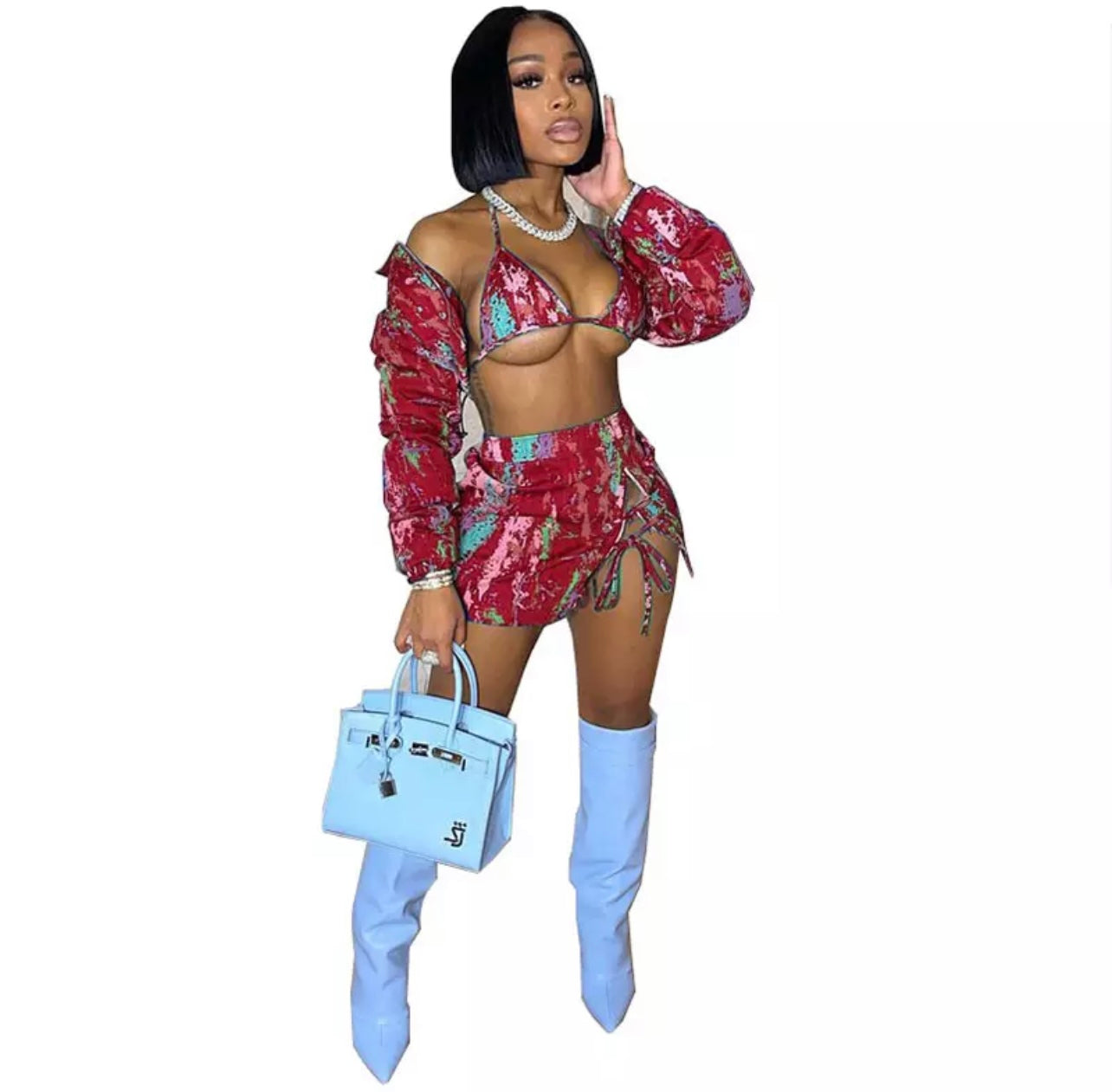 sexy 3 Piece Skirt Set