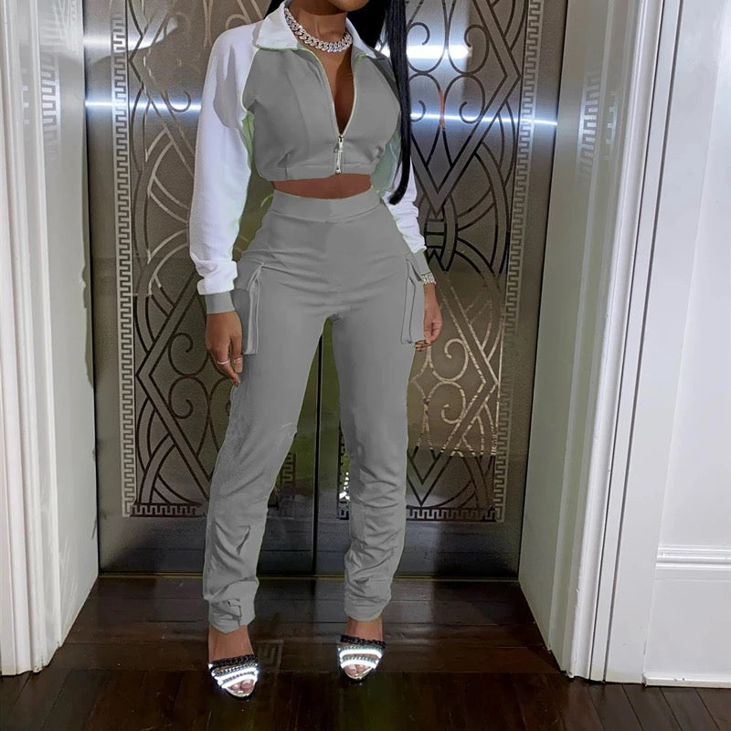 Sexy V Crop Tracksuit