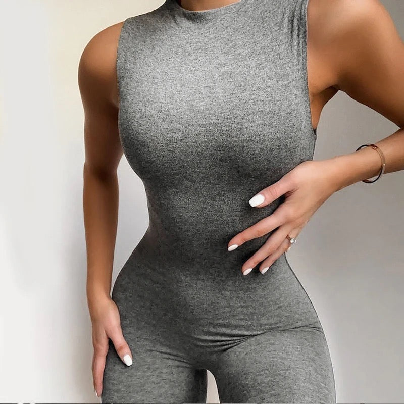 Fitted Short Sleeve Jumpsuit
