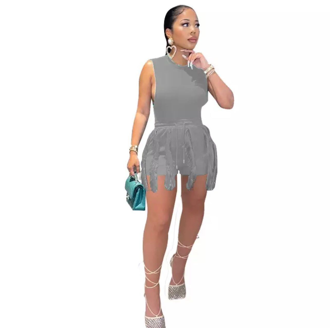 Plus Size Tassel Jumpsuit