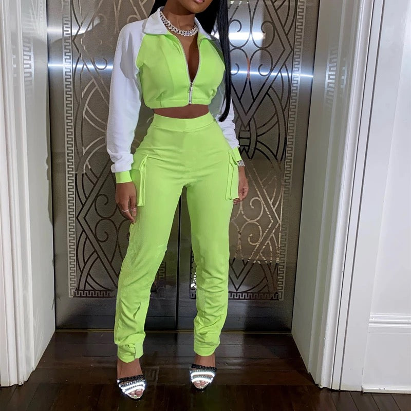 Sexy V Crop Tracksuit
