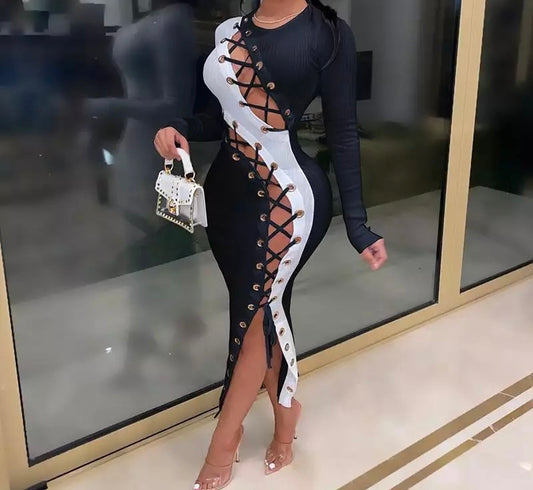 Sexy Cross Over Lace Dress