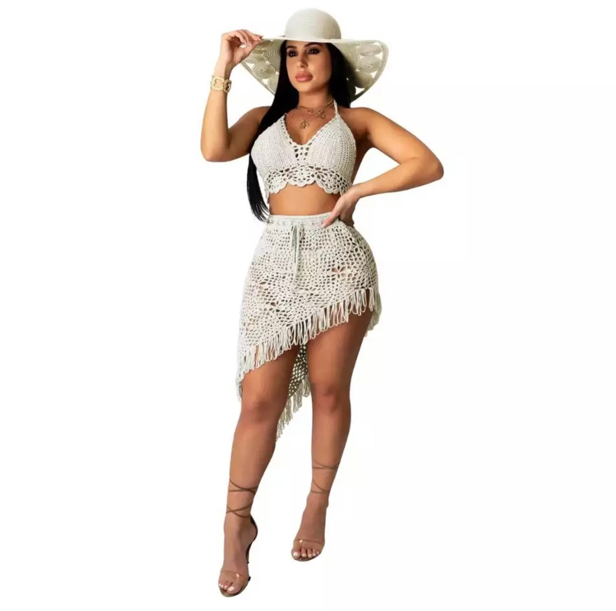 2 Piece Net Cover Up