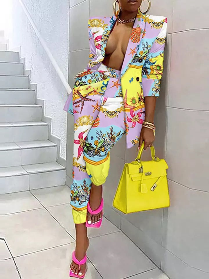 Fashionable Blazer Pants Set