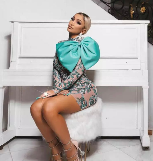 Celebtity Fashion Big Bow Dress