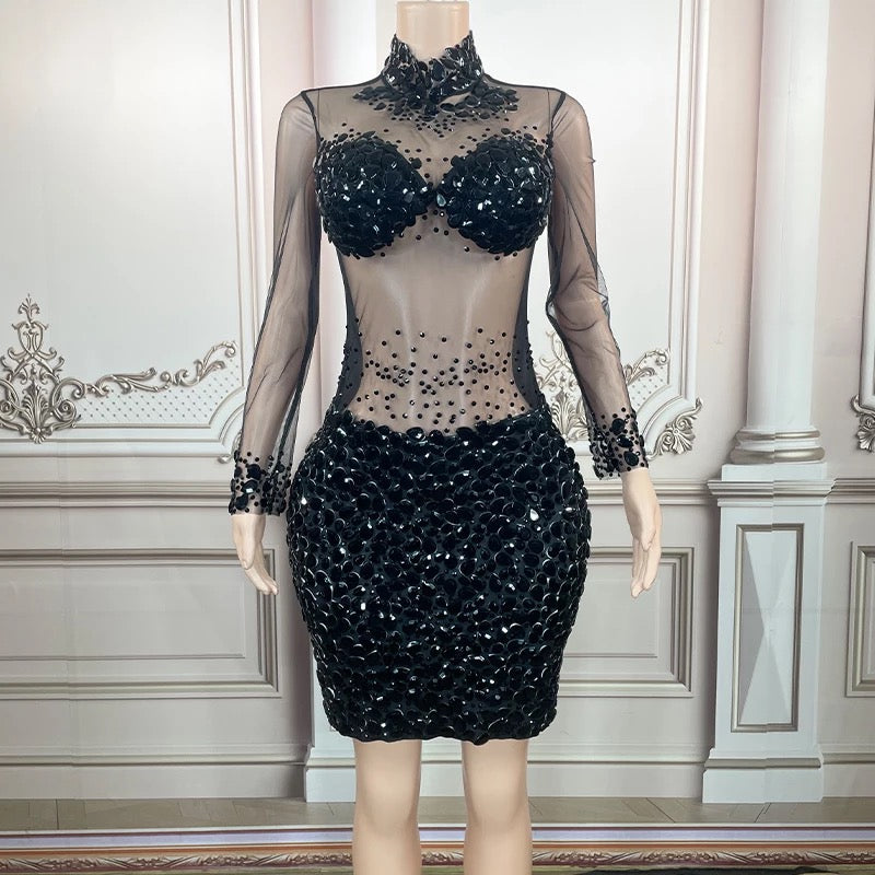 Naughty Girl Rhinestone Dress