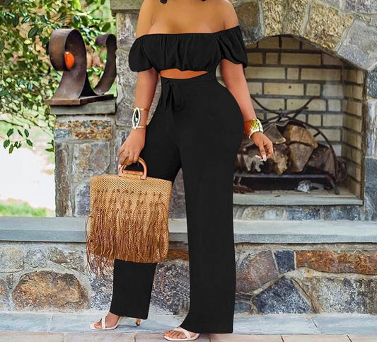 Casual Off Shoulder Jumpsuit