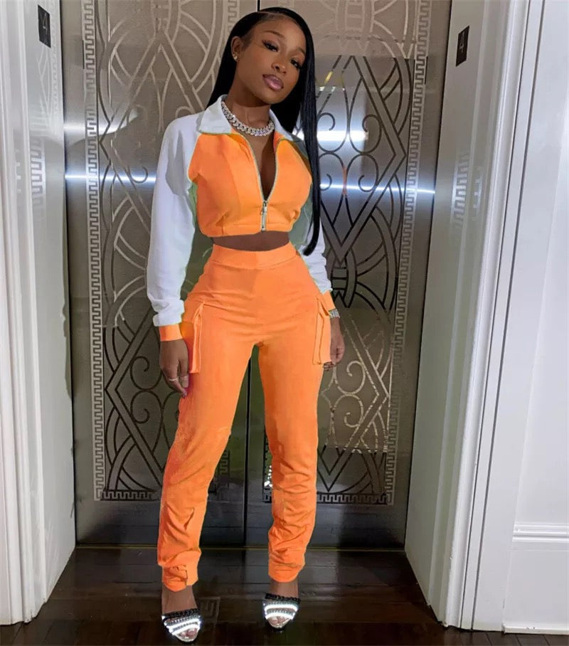 Sexy V Crop Tracksuit