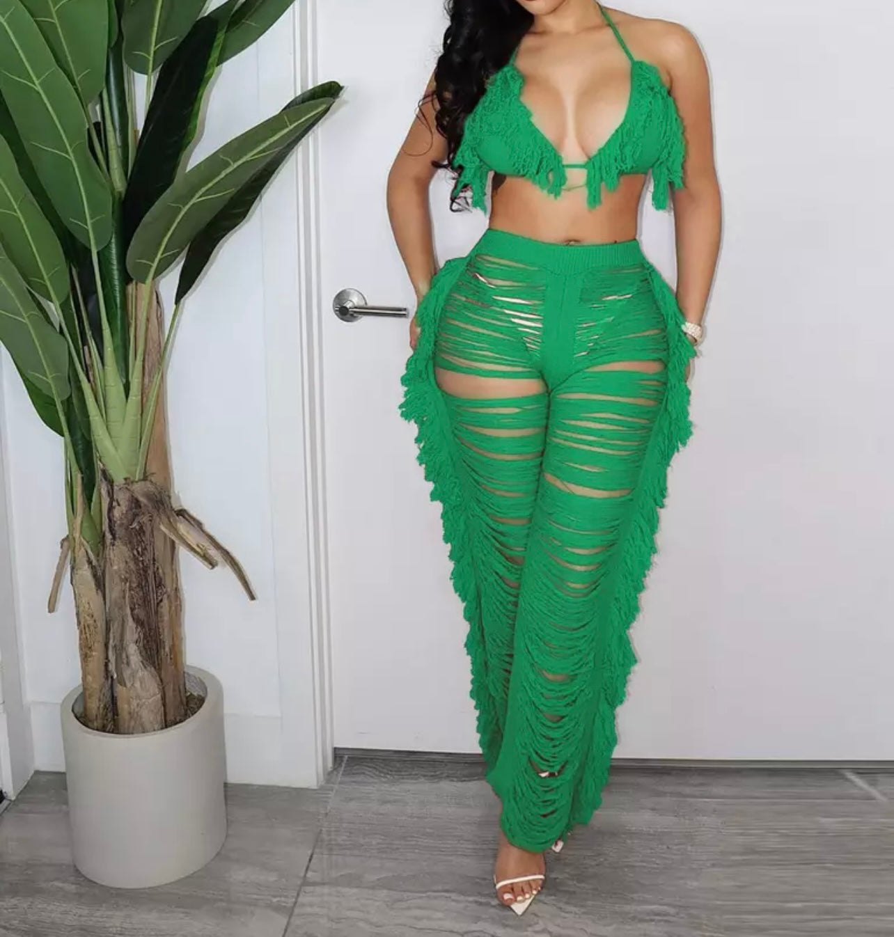 Fringe Tassel Pants Set