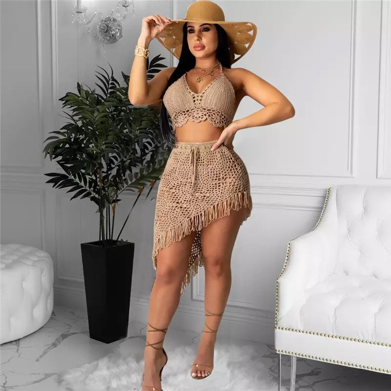 2 Piece Net Cover Up