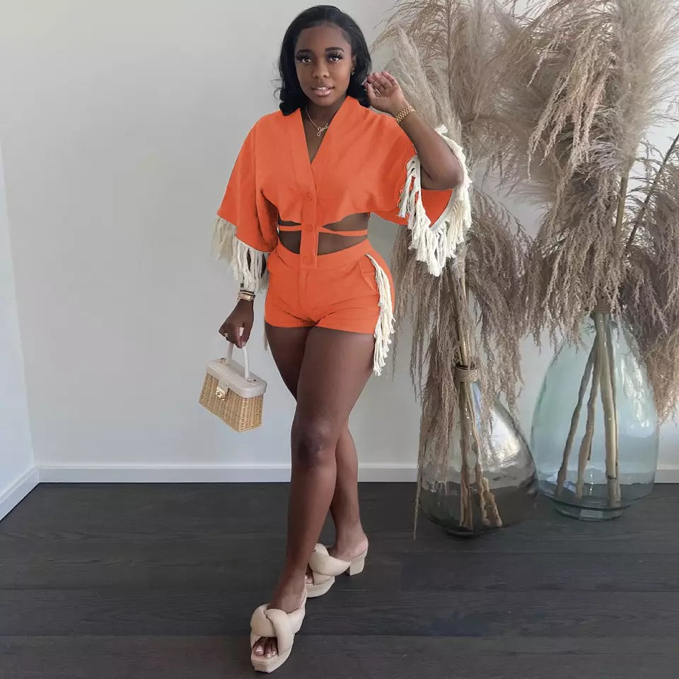 Tassel 2 Piece Short Set