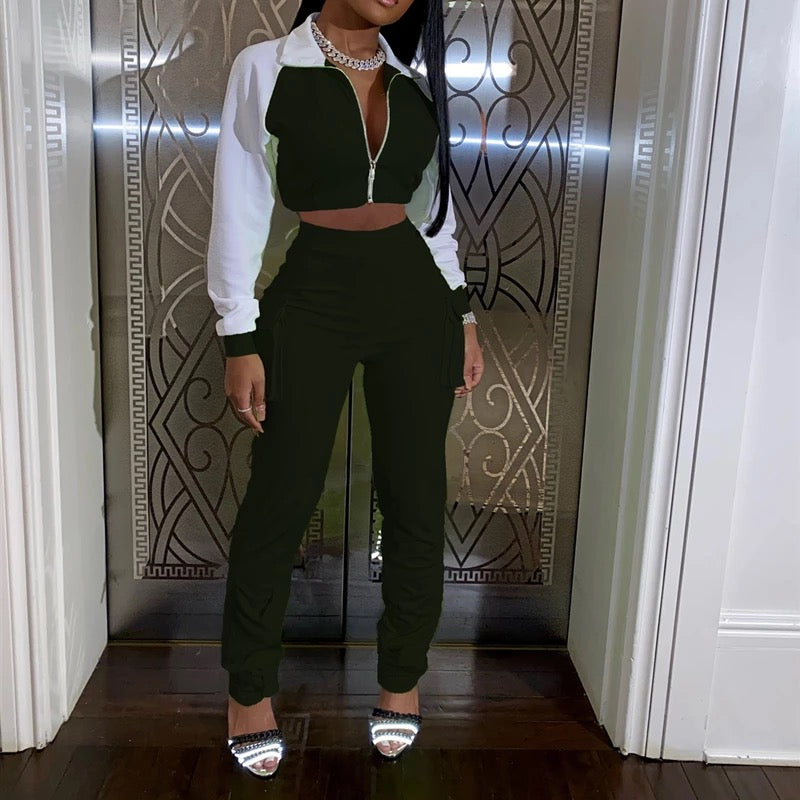 Sexy V Crop Tracksuit