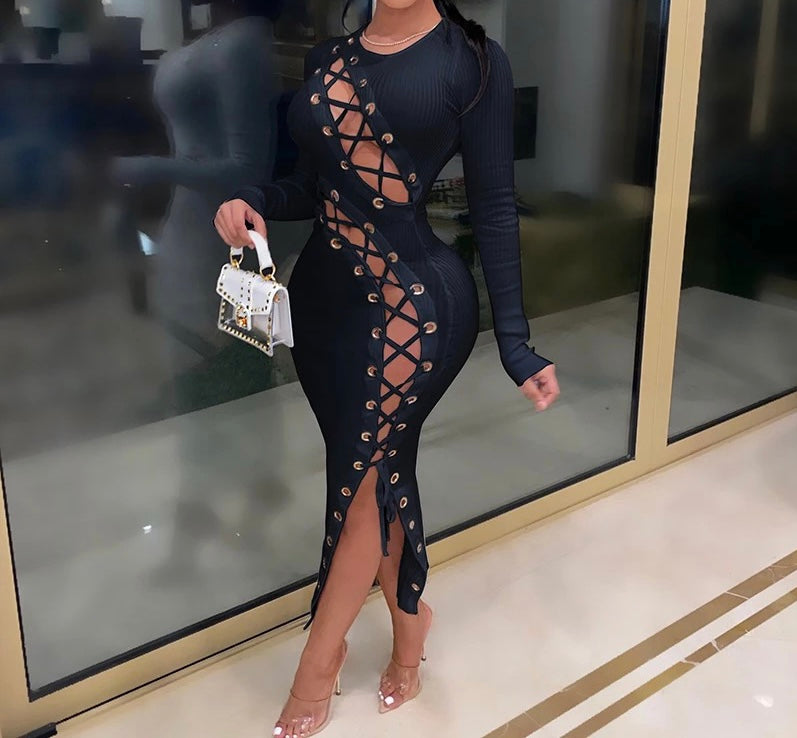 Sexy Cross Over Lace Dress
