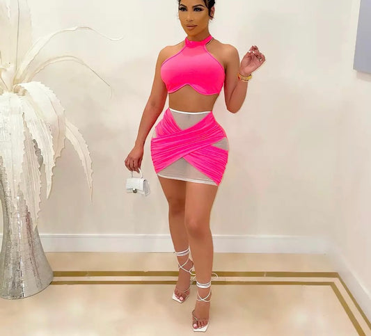 Cross Over Skirt Set