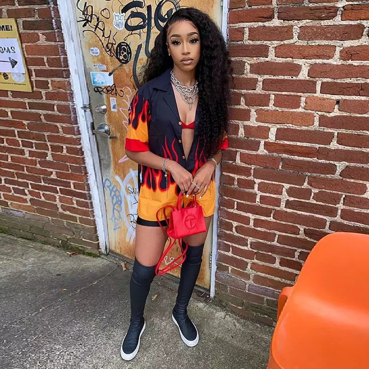Flaming Short Set