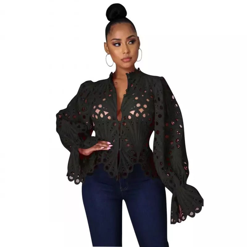 Hollow Out Elegant Blouse