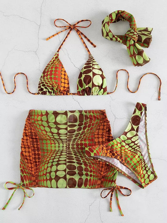 4 Pieces Circle Bikini Set