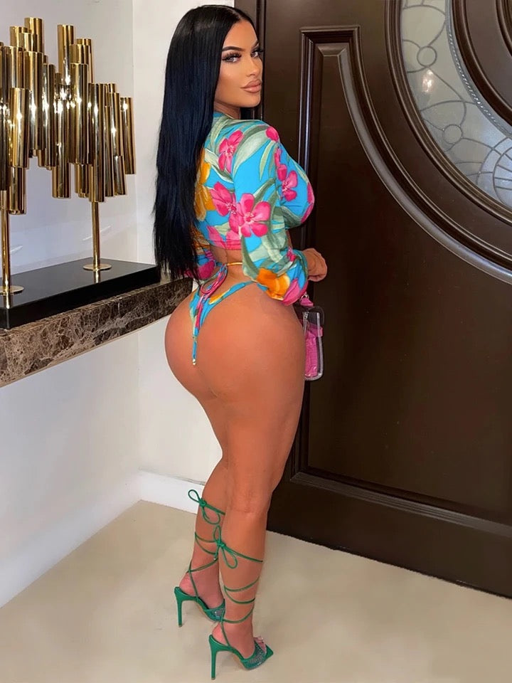 Floral Cross Over swimsuit