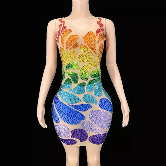 Multicolor Transparent Dress